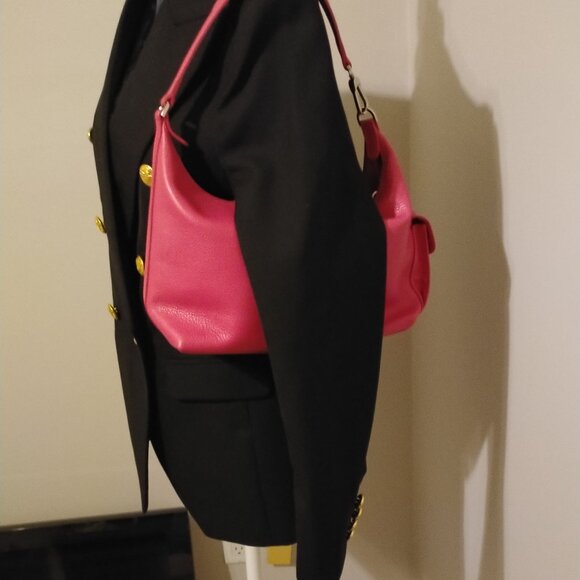 Longchamp Hobo Bag in Pink Pebbled Leather, EUC - Picture 6 of 13